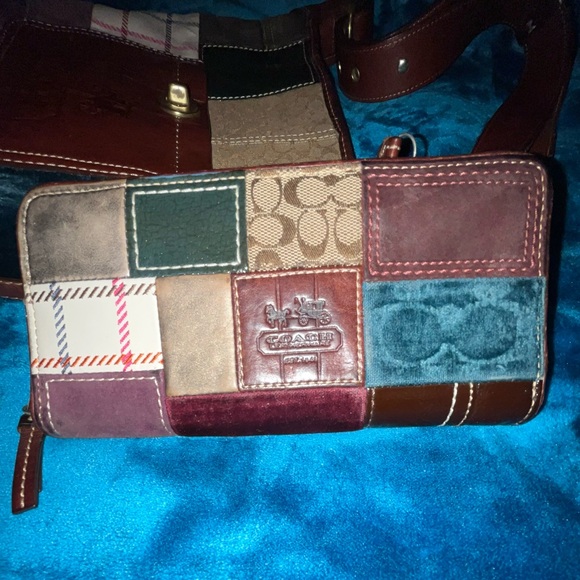 Coach Vintage Bleecker Patchwork Suede Leather Hobo Handbag & Matching Wallet - Picture 8 of 13